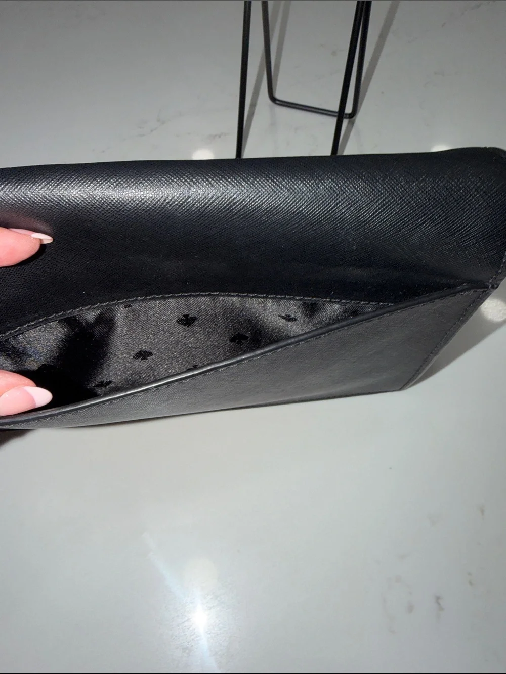 kate spade Black Saffiano Crossbody Bag or over the shoulder Gold Chain